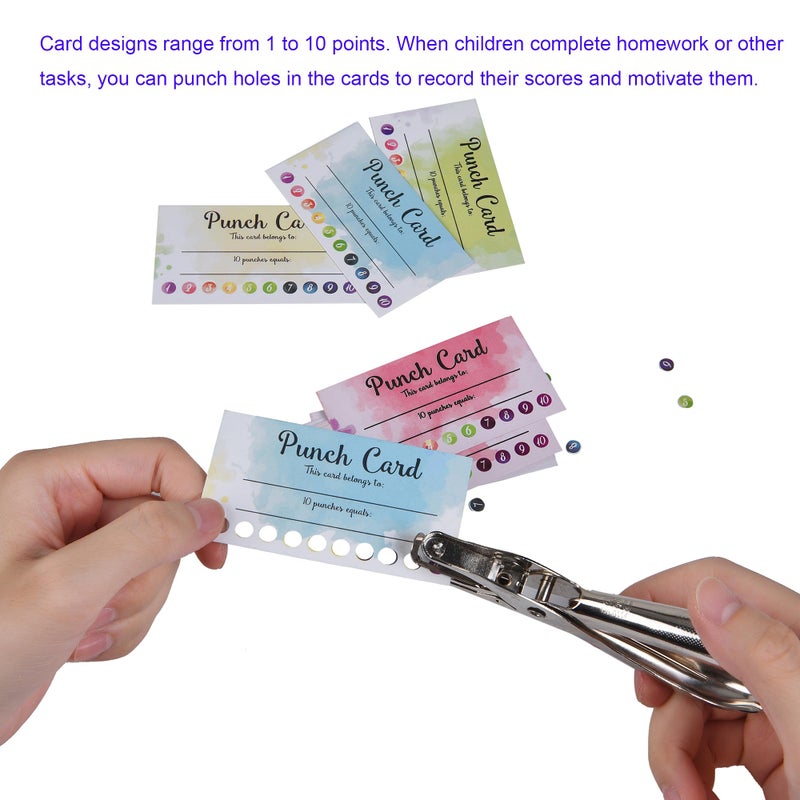 Jsehchya 120 PCS Behavior Reward Punch cards for Kids,suit for Classroom Student Awards Loyalty,Reward Customer Business Incentive Loyalty (water color) - Image 4