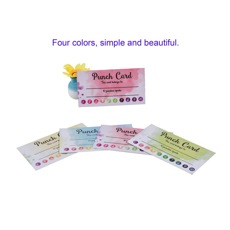 Jsehchya 120 PCS Behavior Reward Punch cards for Kids,suit for Classroom Student Awards Loyalty,Reward Customer Business Incentive Loyalty (water color) - Image 3