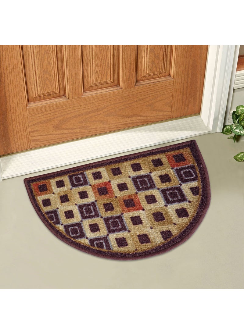 Status Contract Status Contract Semi Circle/D-Shape Entrance Floor Door Mats Home Decor Non-Slip Carpet for Bathroom, Bedroom, Balcony, Living Room Washable Dirt Trapper (15 x 23 inch)  - Image 1