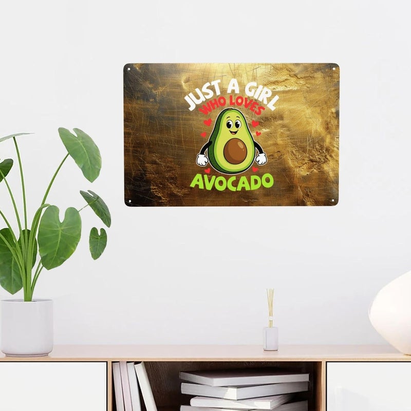 Just A Girl Who Loves Avocado Metal Sign Wall Decor 8x12 Inch Wall Art For Living Room Home Office Outside Decor - Image 5