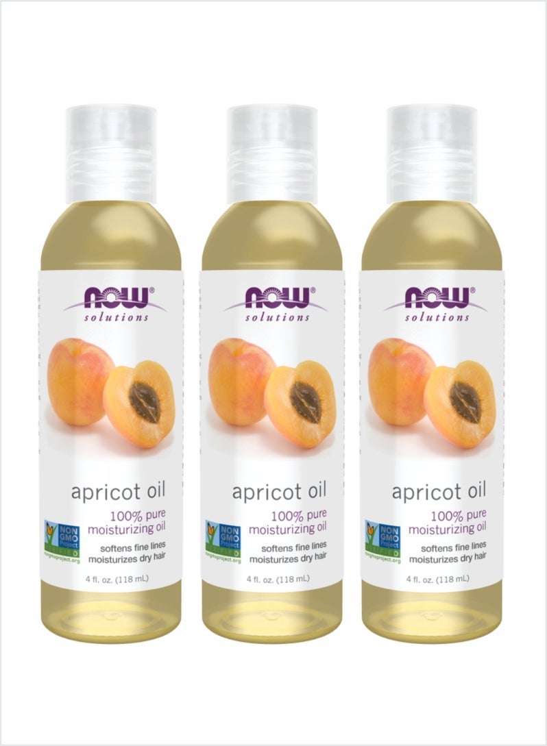 Now Essential Oils Apricot Oil – 118ml (Pack of 3)