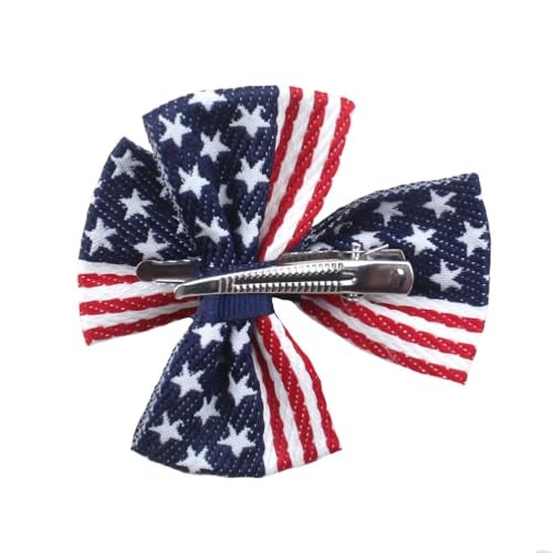 Aysekone 2 Pcs/Pack Girls American Flag Hair Bow Hair Clips Fourth of July Hair Accessories Patriotic Hair Bows Hairgrips - Image 2