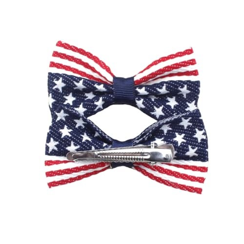 Aysekone 2 Pcs/Pack Girls American Flag Hair Bow Hair Clips Fourth of July Hair Accessories Patriotic Hair Bows Hairgrips - Image 3