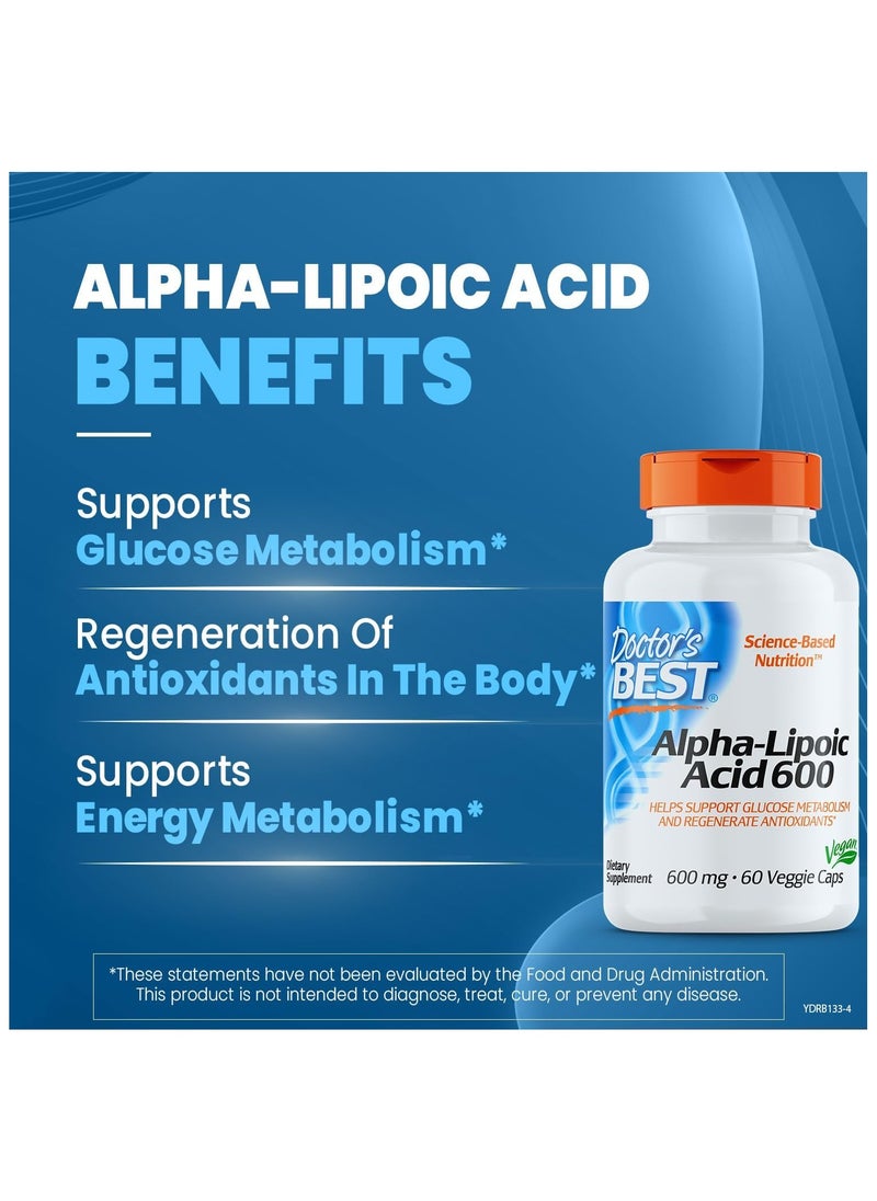 Doctor's BEST Alphalipoic Acid 600 Mg 60 Capsules  - Image 2