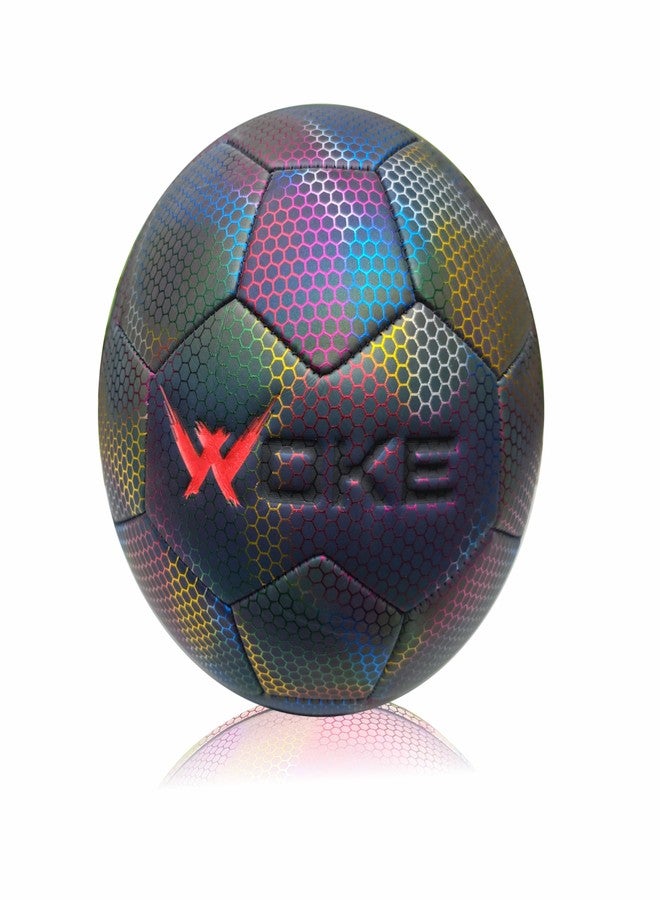 WOKE Vibrant Football Size 5 with Glowing Holographic Design- Official Match Quality Ball for Men, Women, and Kids - Image 1