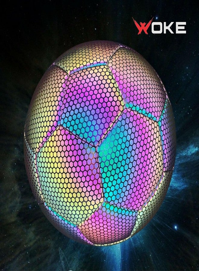 WOKE Vibrant Football Size 5 with Glowing Holographic Design- Official Match Quality Ball for Men, Women, and Kids - Image 4