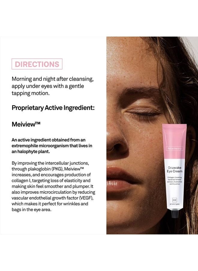 facetheory - Ocuwake Eye Cream EYE1 - Under Eye Cream Dark Circles And Puffiness, Vitamin C Eye Brightening Cream, Vegan and Cruelty-Free, Made in the UK | Unfragranced | 1.0 fl oz - Image 1