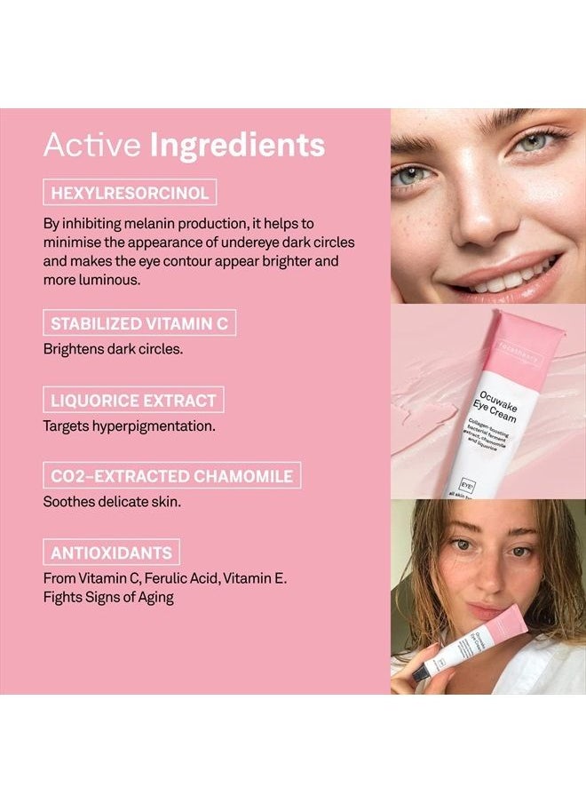 facetheory - Ocuwake Eye Cream EYE1 - Under Eye Cream Dark Circles And Puffiness, Vitamin C Eye Brightening Cream, Vegan and Cruelty-Free, Made in the UK | Unfragranced | 1.0 fl oz - Image 1