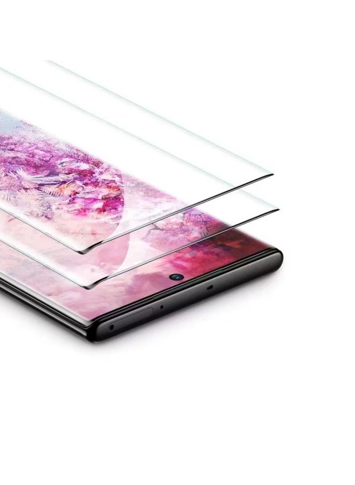 ديفيا واقي شاشة من الزجاج المقوى ثلاثي الأبعاد من سلسلة Real Series متوافق مع هاتف Samsung Note 10 / 9H المقاوم للخدش / واقي شاشة مع إطار محاذاة - أسود - Image 2