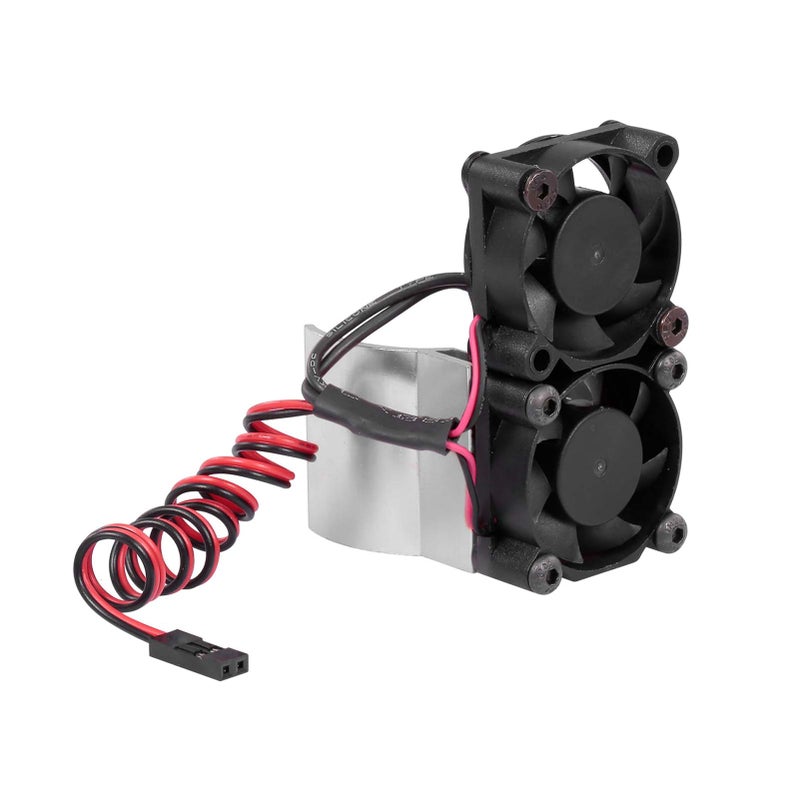 RC Car Motor Heatsink 550 540 Motor Double Cooling Fans with Thermal Sensor CNC Aluminum Alloy Heatsink for Traxxas Hsp Redcat Rc4wd Tamiya Axial SCX10 D90 HPI Car - Image 1