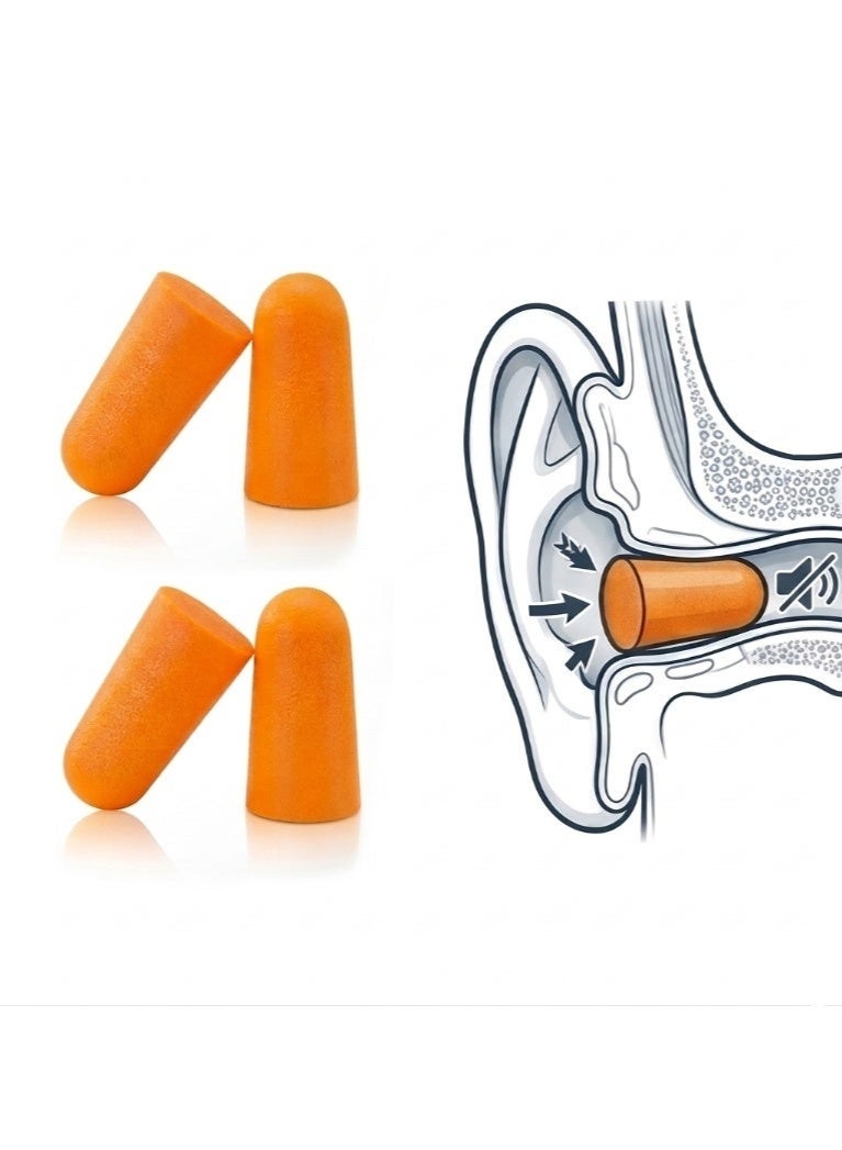 (4 Pcs) Soft Foam Ear Plugs – Noise Reduction Ear Protection for Sleep, Work & Travel (2 Pairs) - Image 1