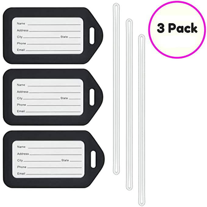 WeKonnect® Luggage Tags – Durable Silicone Bag & Suitcase ID Labels with Waterproof Name Card and Secure Strap for Easy Identification – Travel, Camping, Hiking - Image 2
