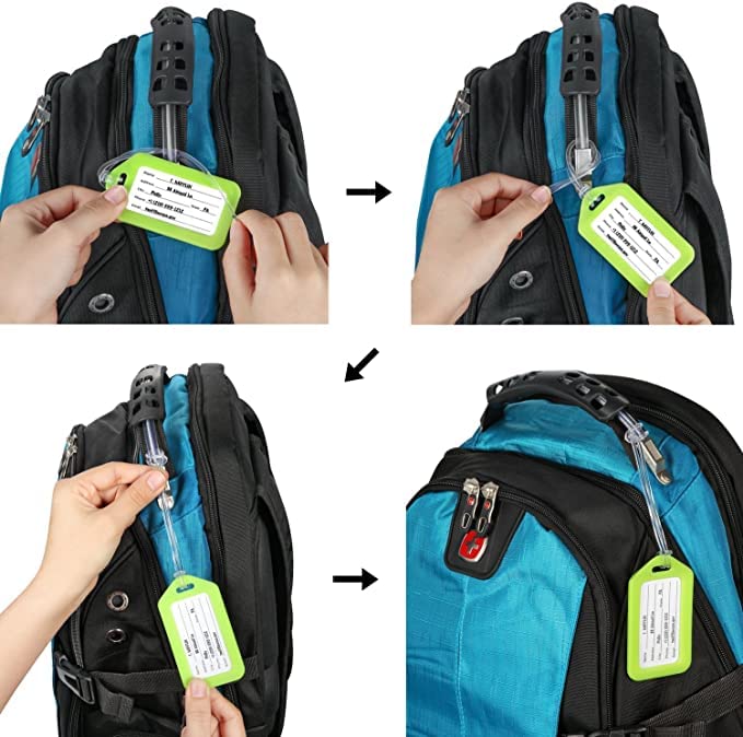 WeKonnect® Luggage Tags – Durable Silicone Bag & Suitcase ID Labels with Waterproof Name Card and Secure Strap for Easy Identification – Travel, Camping, Hiking - Image 5
