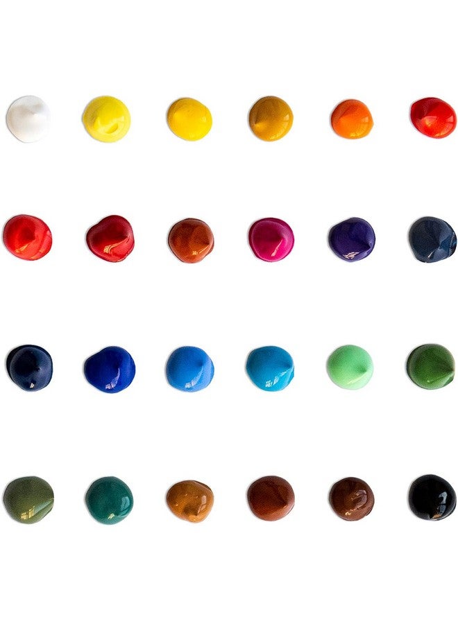 STORE 2508 مجموعة طلاء الأكريليك Store2508 - 24 أنبوب طلاء أكريليك متميز (12 مل) مع 3 فرشاة ولوحة - ألوان زاهية، أصباغ غير سامة للقماش، الزجاج، البلاستيك، الصخور، الفنون والحرف - Image 2