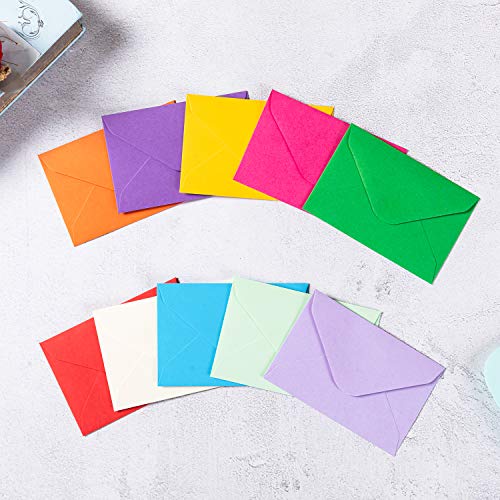 Toperd 100 Pack Mini Envelopes with Colorful Blank Note Cards Small Self-Adhesive Envelopes Small Business Card Envelopes(4 x 2.7 Inches, 10 Colors) (Multicolored) - Image 5