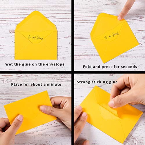 Toperd 100 Pack Mini Envelopes with Colorful Blank Note Cards Small Self-Adhesive Envelopes Small Business Card Envelopes(4 x 2.7 Inches, 10 Colors) (Multicolored) - Image 4
