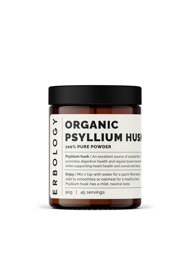 Erbology Organic Psyllium Husk Powder 3.2 oz - 45 Servings - Promotes Digestive Health and Regular Bowel Movements - Sustainably Sourced Straight from Farm in India - Small Batch - Vegan - GMO-Free - Image 1