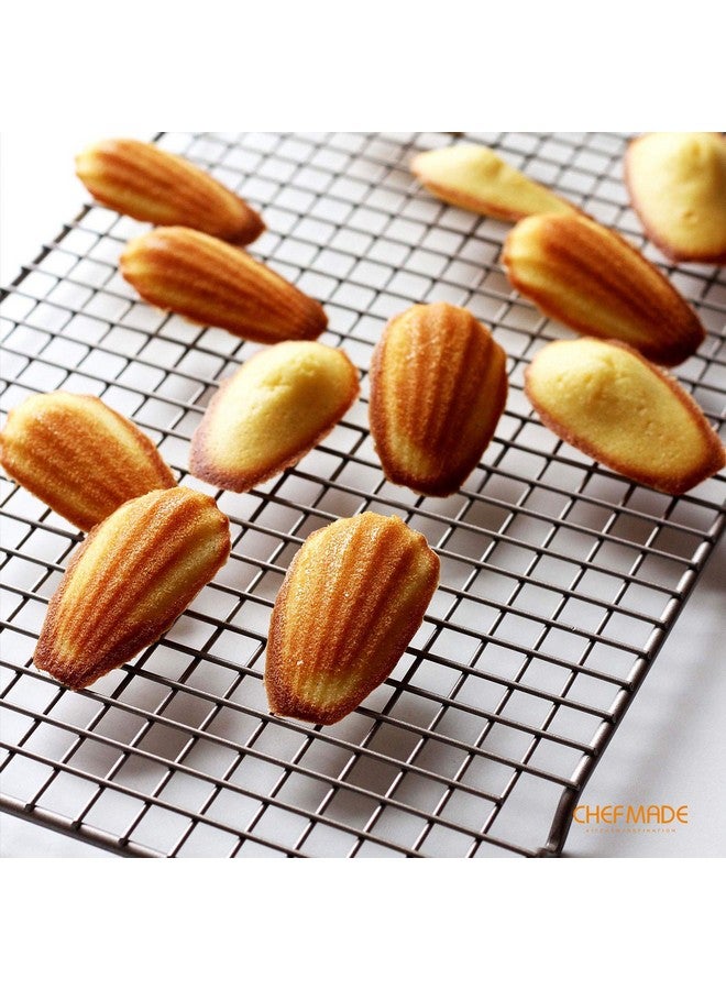 chefmade Baking And Cooling Rack 16.3Inch Nonstick Boldgrid Design Rectangle Wire Rack For Oven Baking (Champagne Gold) - Image 5