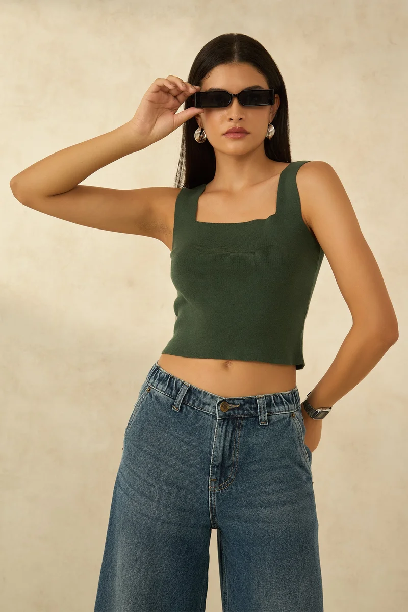 فيرجيو Cotton Lilac Brunchwear Tank Tops for Women