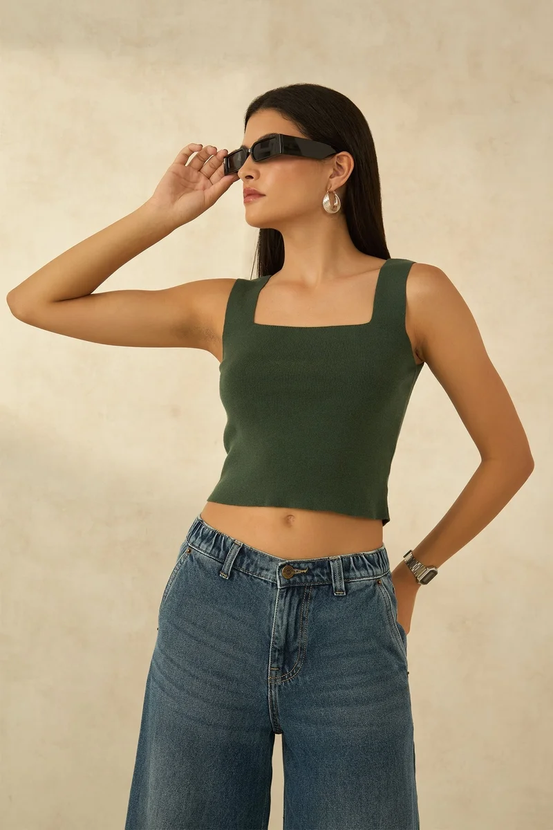 Virgio Cotton Lilac Brunchwear Tank Tops for Women