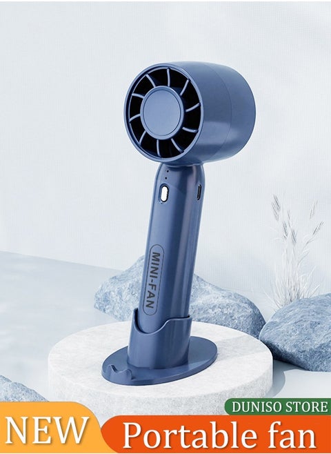 Portable Handheld Fan, Pocket Fan, Rechargeable USB Fan, 3 Speed Adjustable Air Circulation Fan, Suitable For Indoor And Outdoor Use In Home Offices (Blue)