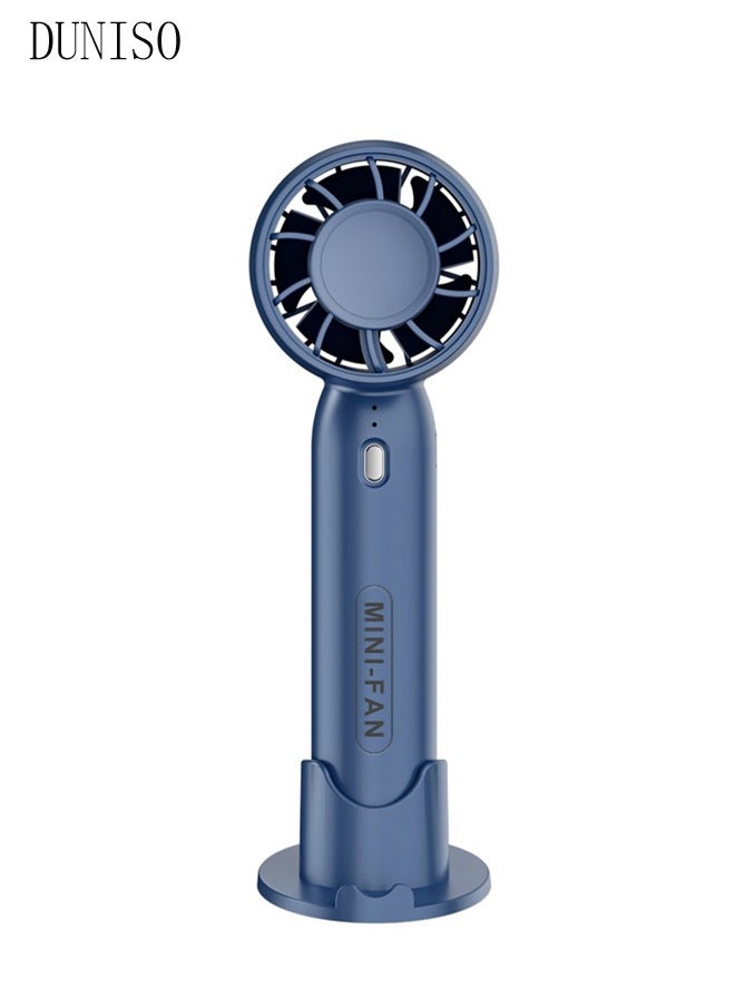 Portable Handheld Fan, Pocket Fan, Rechargeable USB Fan, 3 Speed Adjustable Air Circulation Fan, Suitable For Indoor And Outdoor Use In Home Offices (Blue)