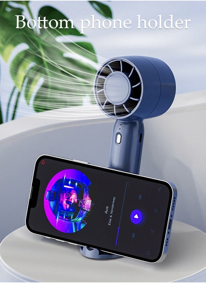 Portable Handheld Fan, Pocket Fan, Rechargeable USB Fan, 3 Speed Adjustable Air Circulation Fan, Suitable For Indoor And Outdoor Use In Home Offices (Blue)