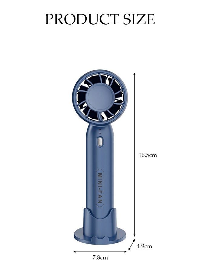 Portable Handheld Fan, Pocket Fan, Rechargeable USB Fan, 3 Speed Adjustable Air Circulation Fan, Suitable For Indoor And Outdoor Use In Home Offices (Blue)