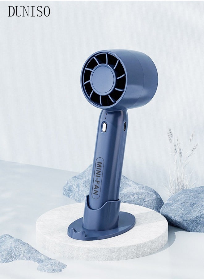Portable Handheld Fan, Pocket Fan, Rechargeable USB Fan, 3 Speed Adjustable Air Circulation Fan, Suitable For Indoor And Outdoor Use In Home Offices (Blue)