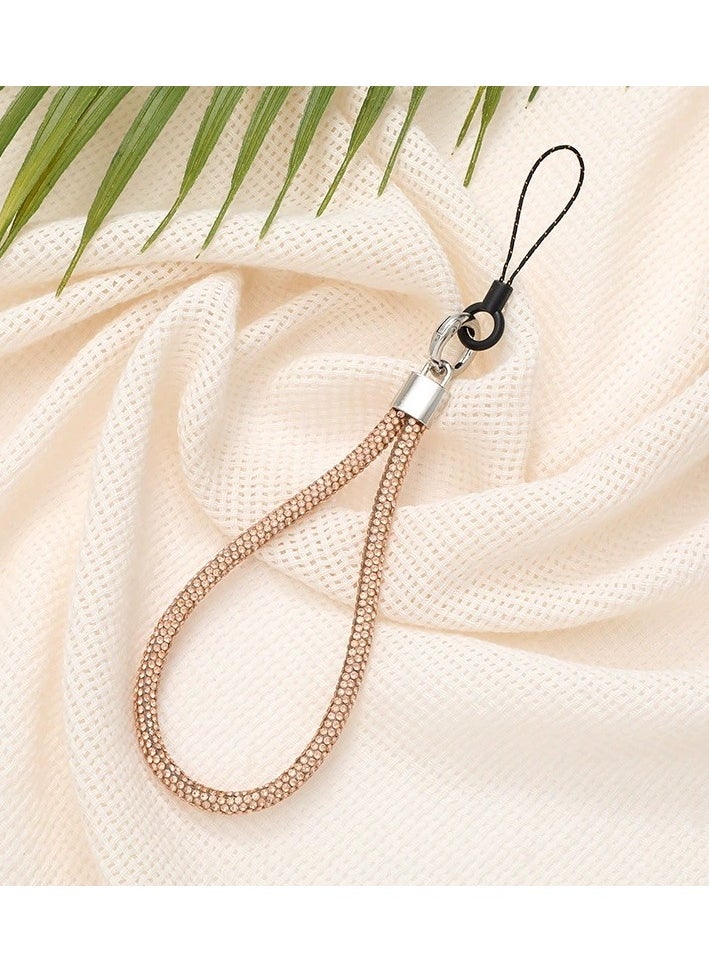 Sparkle Accessories Gold Rhinestone Lanyard, Phone Strap, Adjustable Phone Lanyard with glittering string, Phone Wrist Strap for Airpods, Phone case, Camera Wrist Strap 