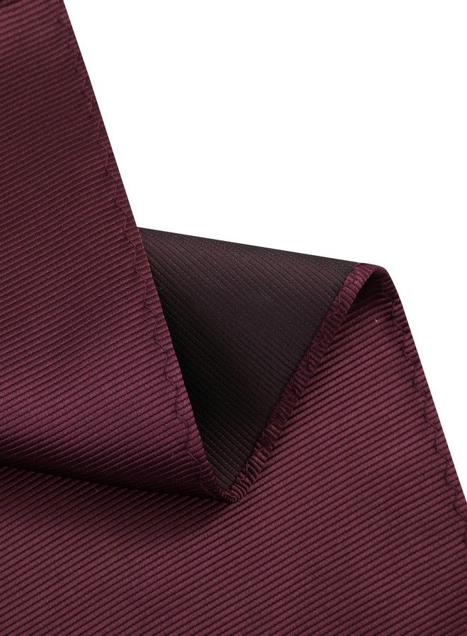 fortunatever Men's Solid Color Pocket Square,12''x12'',Burgundy - Image 2