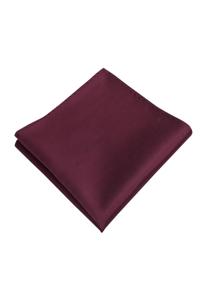 fortunatever Men's Solid Color Pocket Square,12''x12'',Burgundy - Image 1