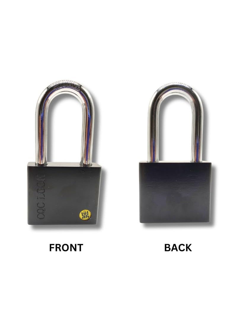 HEADLY HeavyDuty Stainless Padlock 60 MM Lock and 3 Keys Hardened Key Padlock Shackle Security Lock for Garage Door Containers Shutter Locker Gates Black  - Image 2