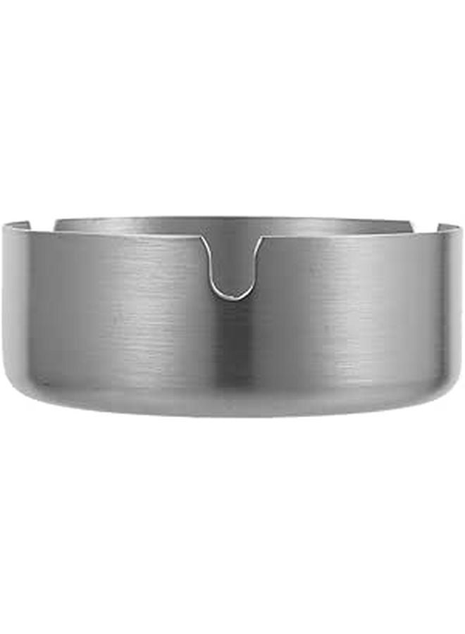 Large Capacity Stainless Steel Ashtray For Indoor Outdoor Use Silver - Image 1