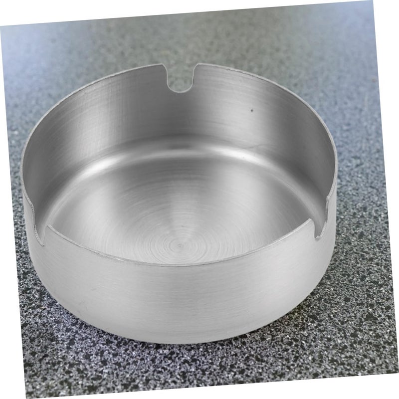 Large Capacity Stainless Steel Ashtray For Indoor Outdoor Use Silver - Image 5