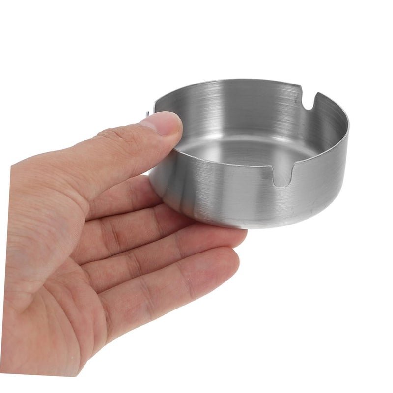 Large Capacity Stainless Steel Ashtray For Indoor Outdoor Use Silver - Image 4