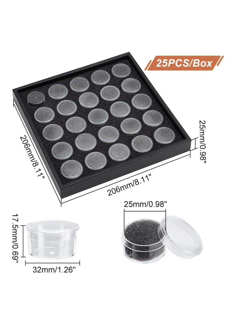 SYOSI - 25 Grids Diamond Gemstone Display Box, Round Storage Box Clear Small Round Plastic Containers Box with Lid Jewelry Organizer Container for Nail Rhinestone Crystal Small Items, Jewelry - Image 1