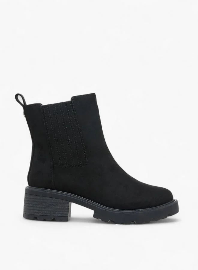 Lee Cooper Women'S Solid Chelsea Boots With Block Heels