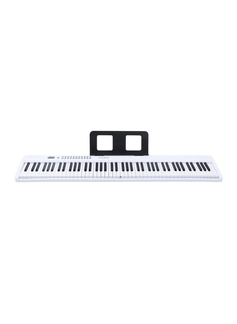 Halamine - 88-key Foldable Piano Keyboard, Double Keyboards Electric Piano, Portable Digital Piano with Sustain Pedal, Handbag, Bluetooth, headset, USB MIDI for Beginner and Adult，White - Image 1