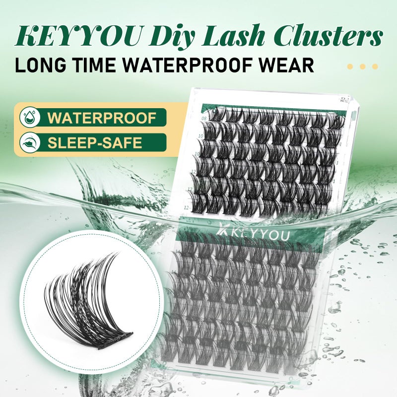 KEYYOU Lash Clusters 96pcs Individual Lashes Y01 D Curl 10mm Eyelash Clusters KEYYOU Volume Wispy Lash Extension Soft&Comfortable Easy DIY at Home(Y01 D-10mm) - Image 2