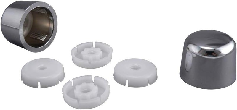 Plumb Pak Universal Round Toilet Push-On Bolt Caps - Polished Chrome Finish