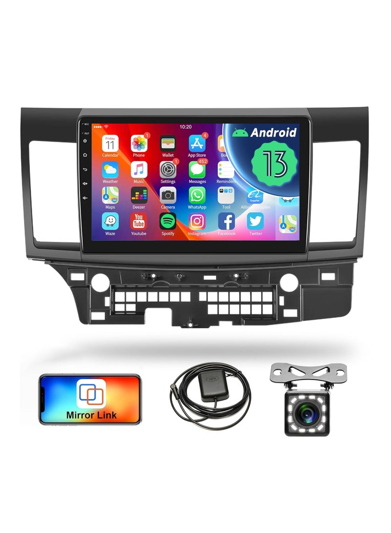 Radio for Mitsubishi Lancer 2008 2009 2010 2011-2017 Android 13 Car Stereo, Rimoody 10.1 Inch HD Touch Screen GPS Navigation WiFi Bluetooth FM Radio EQ Mirror Link USB Backup Camera - Image 1