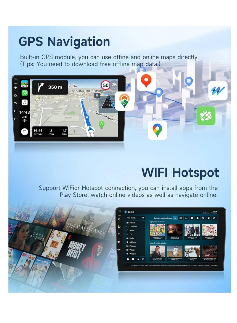 Radio for Mitsubishi Lancer 2008 2009 2010 2011-2017 Android 13 Car Stereo, Rimoody 10.1 Inch HD Touch Screen GPS Navigation WiFi Bluetooth FM Radio EQ Mirror Link USB Backup Camera - Image 2