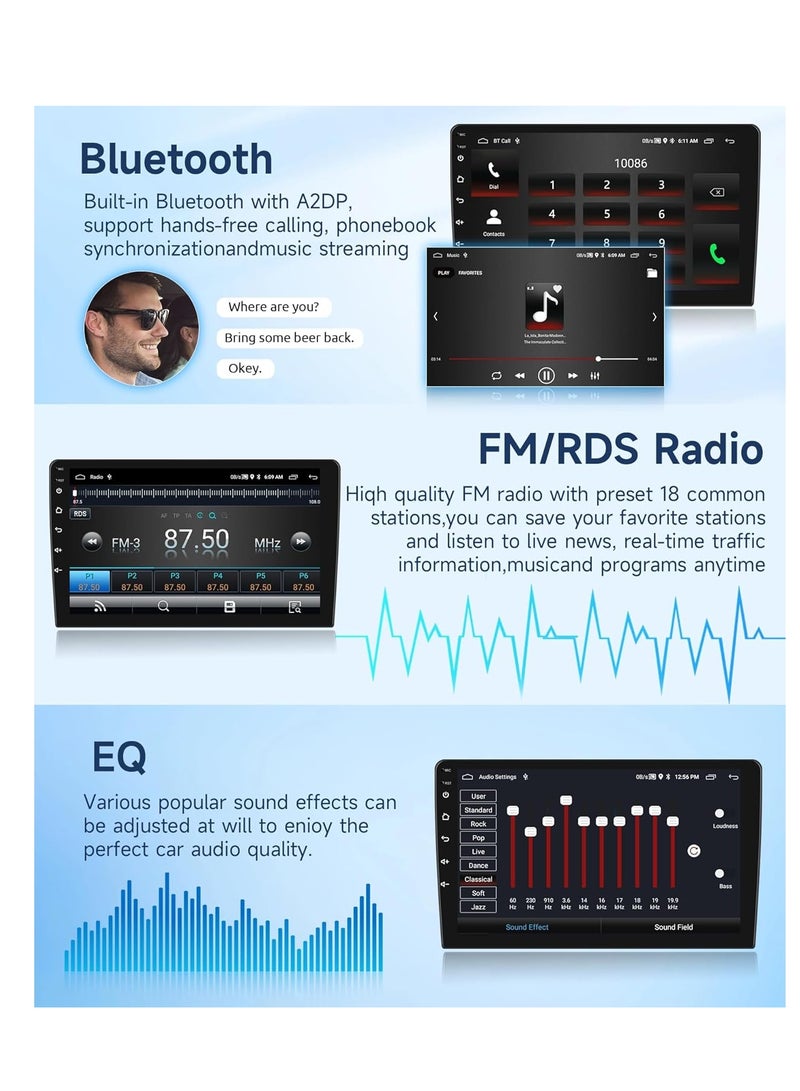 Radio for Mitsubishi Lancer 2008 2009 2010 2011-2017 Android 13 Car Stereo, Rimoody 10.1 Inch HD Touch Screen GPS Navigation WiFi Bluetooth FM Radio EQ Mirror Link USB Backup Camera - Image 4