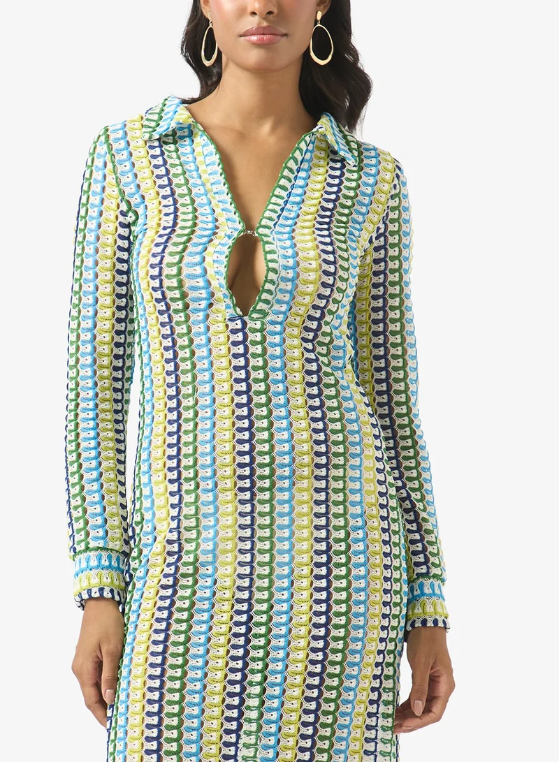 Soleira  Printed Crochet Beach Dress for Women | Best Price UAE