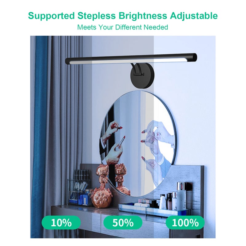 D C5V 40CM/15.7Inch LEDs Sconce Wall Lamp Bathroom Mirror Light Fixture Sensitive Light Control/ Stepless Dimmable Brightness Adjustable/ 3 Colors Temperature Changing with Memory Function for - Image 3