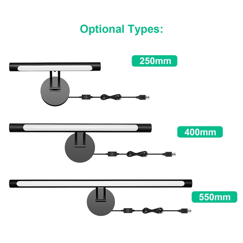 D C5V 40CM/15.7Inch LEDs Sconce Wall Lamp Bathroom Mirror Light Fixture Sensitive Light Control/ Stepless Dimmable Brightness Adjustable/ 3 Colors Temperature Changing with Memory Function for - Image 5