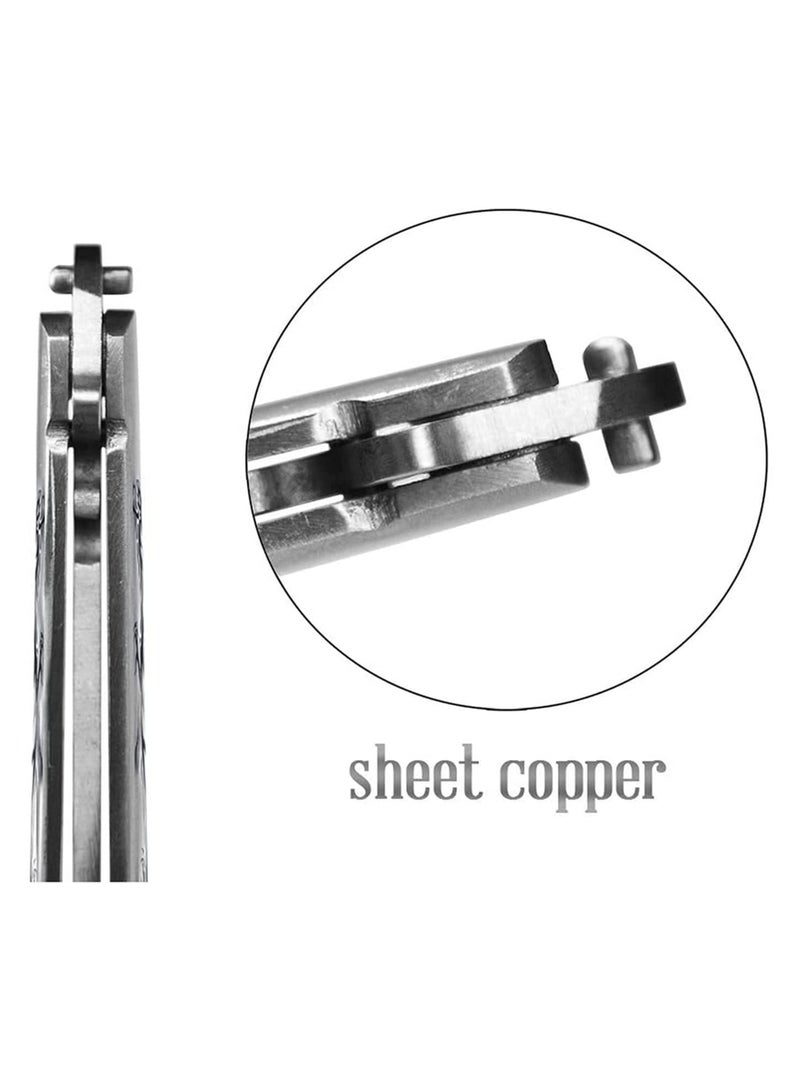 1PCS Butterfly Knife Trainer  Durable 440 Stainless Steel Unsharpened Blade, Perfect Weight Balance for Smooth Flipping, Safe Practice for Beginners & Intermediate Users  - Image 4