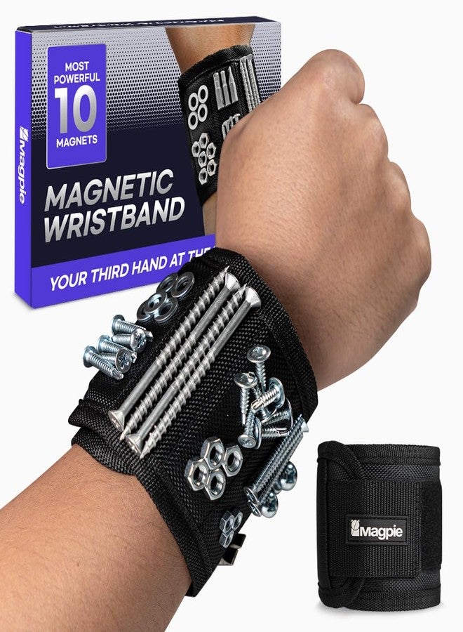 Magpie Magnetic Wristband - 10 Extremely Powerful Magnets for Holding Screws, Nails and Drill Bits, Made of Enhanced Nylon for Lightweight and Durability, For Men/Dad/Husband/DIY - Image 1