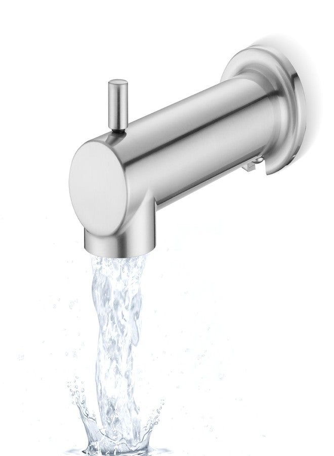 YASINU Slip on Extra Long Tub Spout with Diverter Universal Tub Diverter Spout for 1/2" Copper Water Pipe, Brushed Nickel - Image 1